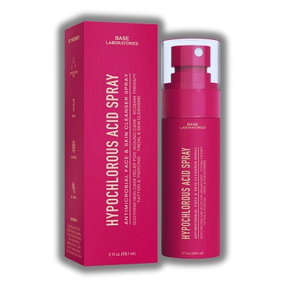 Base Laboratories Hypochlorous Acid Spray (2 oz) | Travel Mini Size | Facial Toner, Skin Cleansing for Acne, Eczema & Flare-Up | Tattoo Aftercare