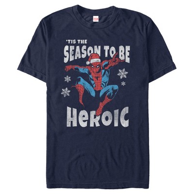 Men's Marvel Christmas Spider-Man Heroic Season T-Shirt