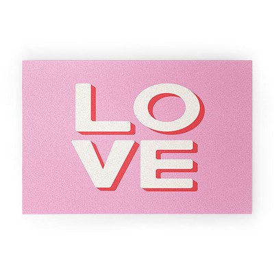April Lane Art Love Pink 30" x 20" Welcome Mat - Society6
