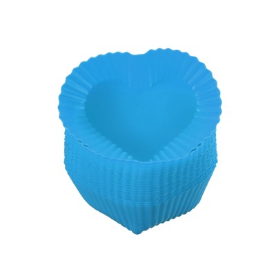 Unique Bargains Silicone Heat Resistant Cupcake Liners Heart Shape Baking Cups 18 Pcs