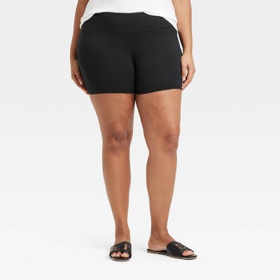 Women's High Rise Cotton 5" Inseam Bike Shorts - A New Day™ Black