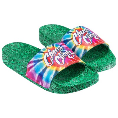 Odd Sox, Cheech & Chong Tie Dye, Slide, Slip On Sandal, Medium
