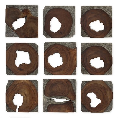 Uttermost Jungle Wood Paneled Wall Art, Set of 9