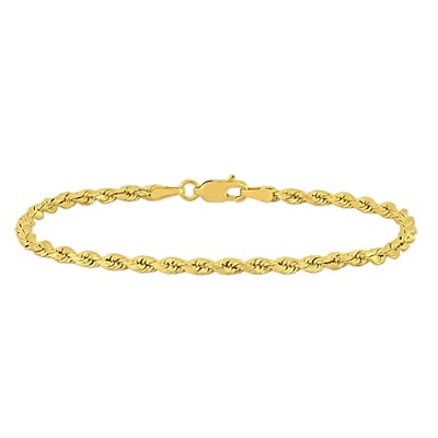 EVERLY JEWELRY | 10K Yellow Gold Rope Chain Bracelet, 7.5-inch