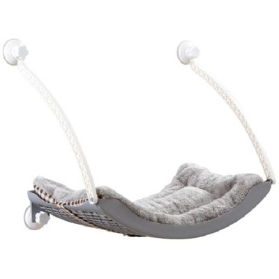 MPM Cat Window Hammock  - Grey | Space Saving Cat Perch, Resting Shelf Sunny Seat for Indoor Cats, Perfect for Sunbathing, Napping, Overlooking