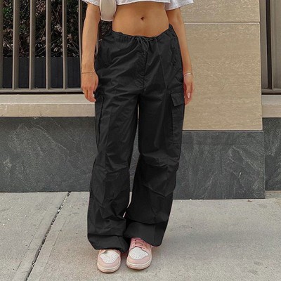 Clearlove WWomen’s Utility Cargo Joggers 5-Pocket Loose Fit Quick-Dry Elastic Waist Work Pants Casual Streetwear Trousers