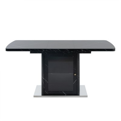 Extendable Dining Table Dinner Table Kitchen Table with Storage Cabinet - ModernLuxe