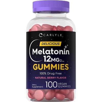 Carlyle Melatonin Gummies 12mg | 100 Count | Berry Flavor