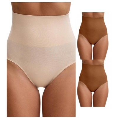 INSPIRE CHIC 3 Packs Women's High Waisted Tummy Control Shaping Briefs