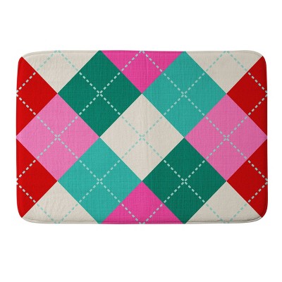 Deny Designs Dominique Vari Words Retro Christmas Knitted Argyle Memory Foam Bath Mat