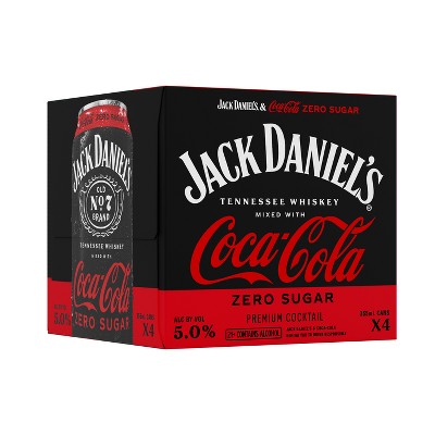 Jack Daniel's & Coca-Cola Zero - 4pk/12 fl oz Cans