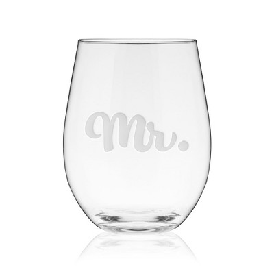 Mr. Script Stemless Wine Glass by True