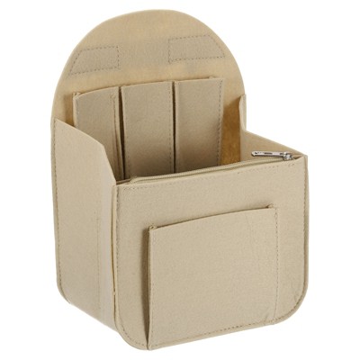 Unique Bargains Protective Lining Makeup Bags and Organizers Encrypted Felt Purse Insert 7.7" x 5" x 11"