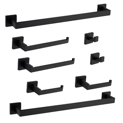 Ridstar 8-Pieces Bathroom Hardware Accessories Set-Black