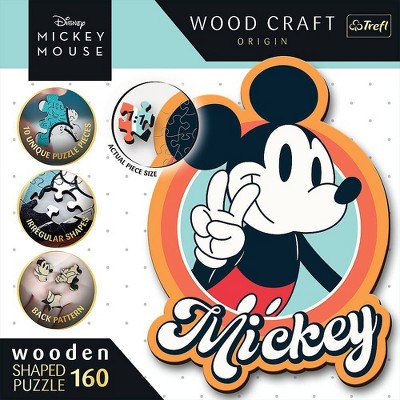 Disney Mickey Mouse Retro Wood Puzzle 160 pc: Trefl Creative Thinking, Animals, Pop Culture Theme, Jigsaw