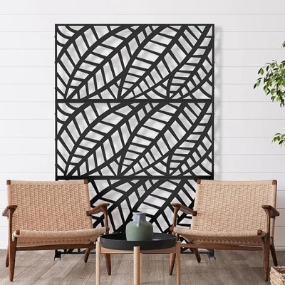 GDFStudio Rob Outdoor/Indoor Freestanding Metal 48"X 70" Privacy Decorative Screens