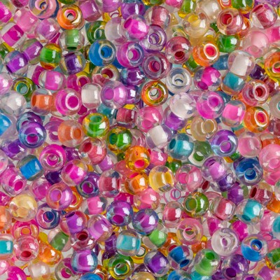 John Bead Czech Glass Seed Beads 6/0 (100g) Crystal Lined Crystal Mix Beads for DIY Art Crafts Jewelry Bracelets Necklaces Earrings Making