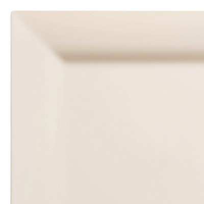 Smarty Had A Party 6.5" Ivory Square Plastic Cake Plates - 120 pcs