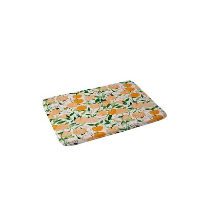 Deny Designs Spring Clementines Memory Foam Bath Rug : Microfiber, Machine Washable, Non-Slip Backing