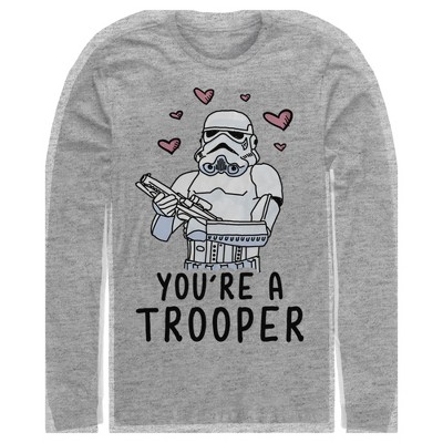 Men's Star Wars Valentine's Day You're A Trooper Long Sleeve Shirt