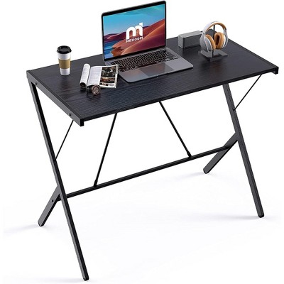 Mehoom Modern Metal Study Desk for Home Office, Table, Black, 35.4in