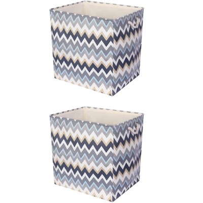 REGALWOVEN Closet Fabric Collapsible Storage Bin with Handle and Drawstring Closure 2 Pcs