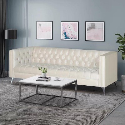 3-Seater Sofa combo with Fabric,white-Christopher Knight Home