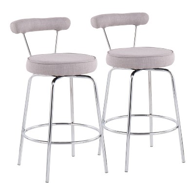 Set of 2 Rhonda Glam Counter Height Barstools - LumiSource