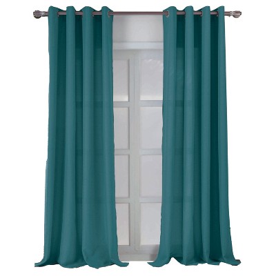 RT Designers Collection Cole Textured Grommet Room Darkening Curtain Panel Teal