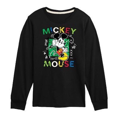 Boys' - Disney - Mickey Mouse Cartoon Pop Long Sleeve Graphic T-Shirt