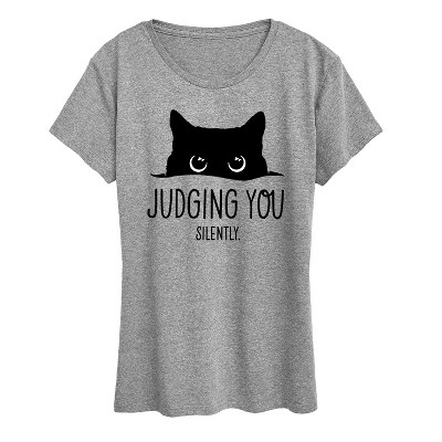 Women's - Instant Message - Cat Judging You Silently Short Sleeve Graphic T-Shirt