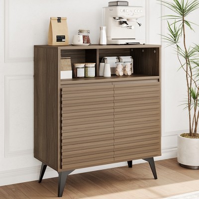 Fluted Storage Cabinet, Sideboard Buffet Cabinet with Storage,