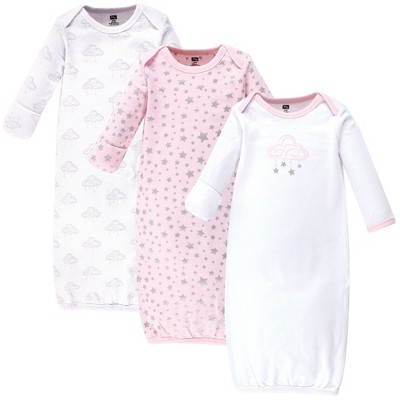 Hudson Baby Girl Cotton Gowns, Cloud Mobile Pink, Preemie/Newborn