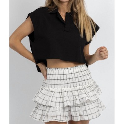 Women's CARMEN CHECK GAUZE SKORT - day + moon