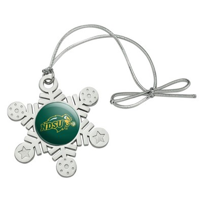 North Dakota State University Metal Snowflake Christmas Tree Holiday Ornament