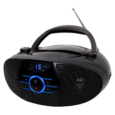 JENSEN AM/FM Radio CD Boombox with LED Display - Black (CD-560): Portable Radios, Built-In Speaker, Telescopic Antenna