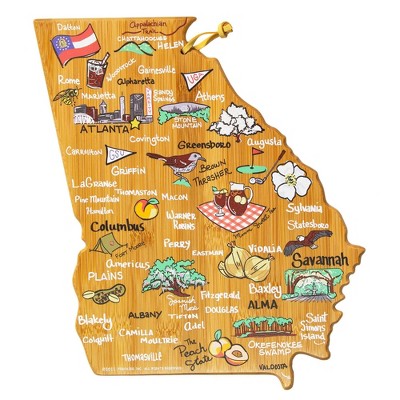 Totally Bamboo Georgia Fish Kiss Cutting Board: Lightweight Bamboo, Multicolored, 11.75" x 13.25", Hand Wash