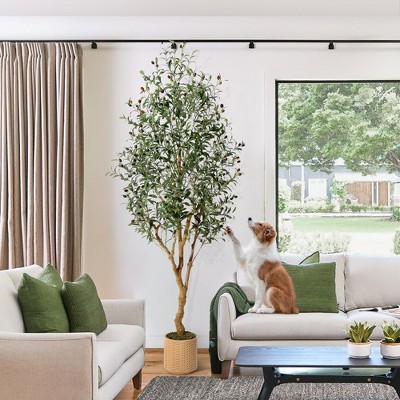 Olive Trees Artificial Indoor, Tall Artificial Olive Plants - Tall Faux Olive Tree with Planter