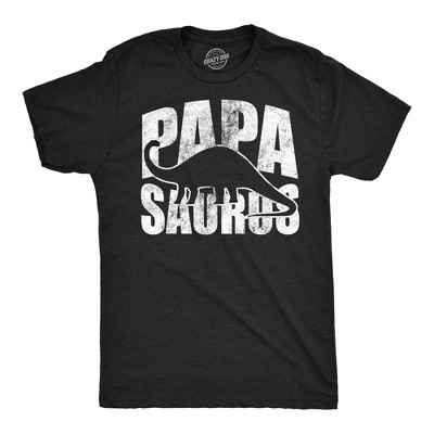 Mens Papasaurus Funny T Shirts Awesome Fathers Day Dino Graphic Tee for Dads - Crazy Dog Men's T Shirt Gift for Dad