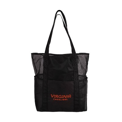 NCAA Virginia Cavaliers Black Mesh Tote: Polyester Sports Bag with Shoulder Strap