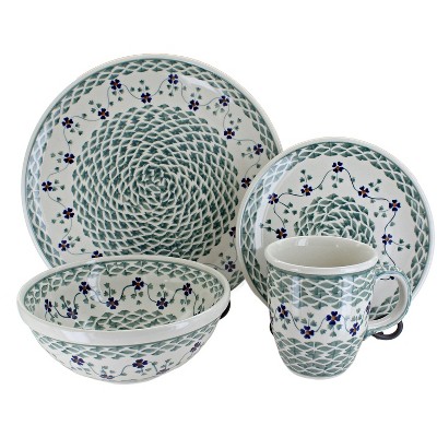 Blue Rose Polish Pottery Manufaktura Dinnerware (16PC)
