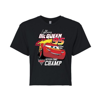 Women's - Disney - Lightning McQueen Seven-Time Champ Cropped Graphic T-Shirt