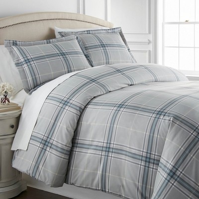 Southshore Fine Living Vilano Plaid Oversized ultra-soft Duvet Cover Set with shams
