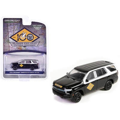2023 Chevrolet Tahoe Police Pursuit Vehicle Black and White "Hobby Exclusive" Series 1/64 Diecast Model Car by Greenlight