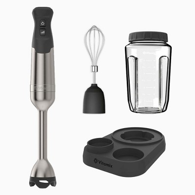Vitamix 4pc Immersion Blender Bundle: Stainless Steel Stick Blender, 5 Speeds, Dishwasher-Safe, Emulsifier, 625W
