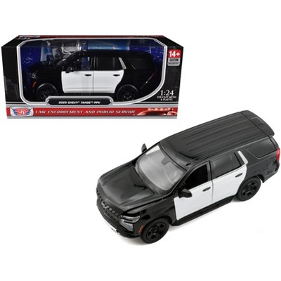 2025 Chevrolet Tahoe PPV Black & White "Custom Builder's Kit" 1/24 Diecast Model Car by Motormax