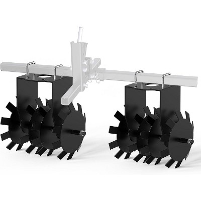 Acekool Heavy Duty ATV/UTV Disc Harrow, Pull Behind Tiller with 2" Hitch, Adjustable Height & Angle, for Soil Prep, Pasture & Garden