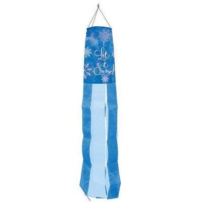 Briarwood Lane Winter Glistening Snowflakes Windsock Wind Twister 40x6