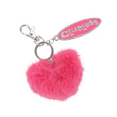 Clueless Logo Keychain With Heart-Shaped Pom