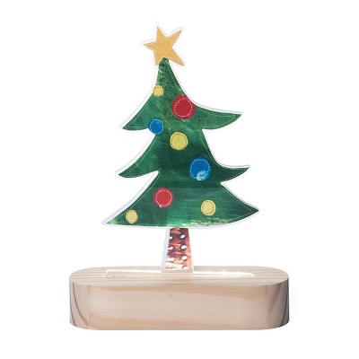 Transpac 7.87 in Multicolor Acrylic Christmas Tree Table Sign Decorative Object for Holiday Decor